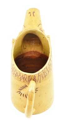 Lot 10 - EWENNY POTTERY - ZOOMORPHIC Y MOCHYN GWYLLT STUDIO POTTERY JUG, DATED 1912