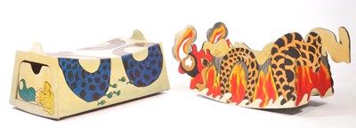 Lot 869 - TWO MID CENTURY FOLK ART PAINTED BOXES