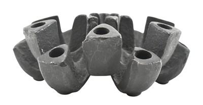 Lot 251 - MANNER OF JENS QUISTGAARD - MID CENTURY 1960S BRUTALIST DANISH CAST IRON CANDLESTICK