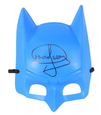 Lot 7 - ONLY FOOLS & HORSES - SIR DAVID JASON SIGNED BATMAN MASK