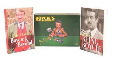 Lot 94 - ONLY FOOLS & HORSES - JOHN CHALLIS SIGNED FOUR KING POKER SET & AUTOBIOGRAPHIES