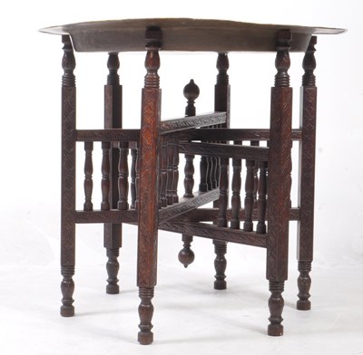Lot 663 - 20TH CENTURY INDIAN BRASS BENARES FOLDING TABLE