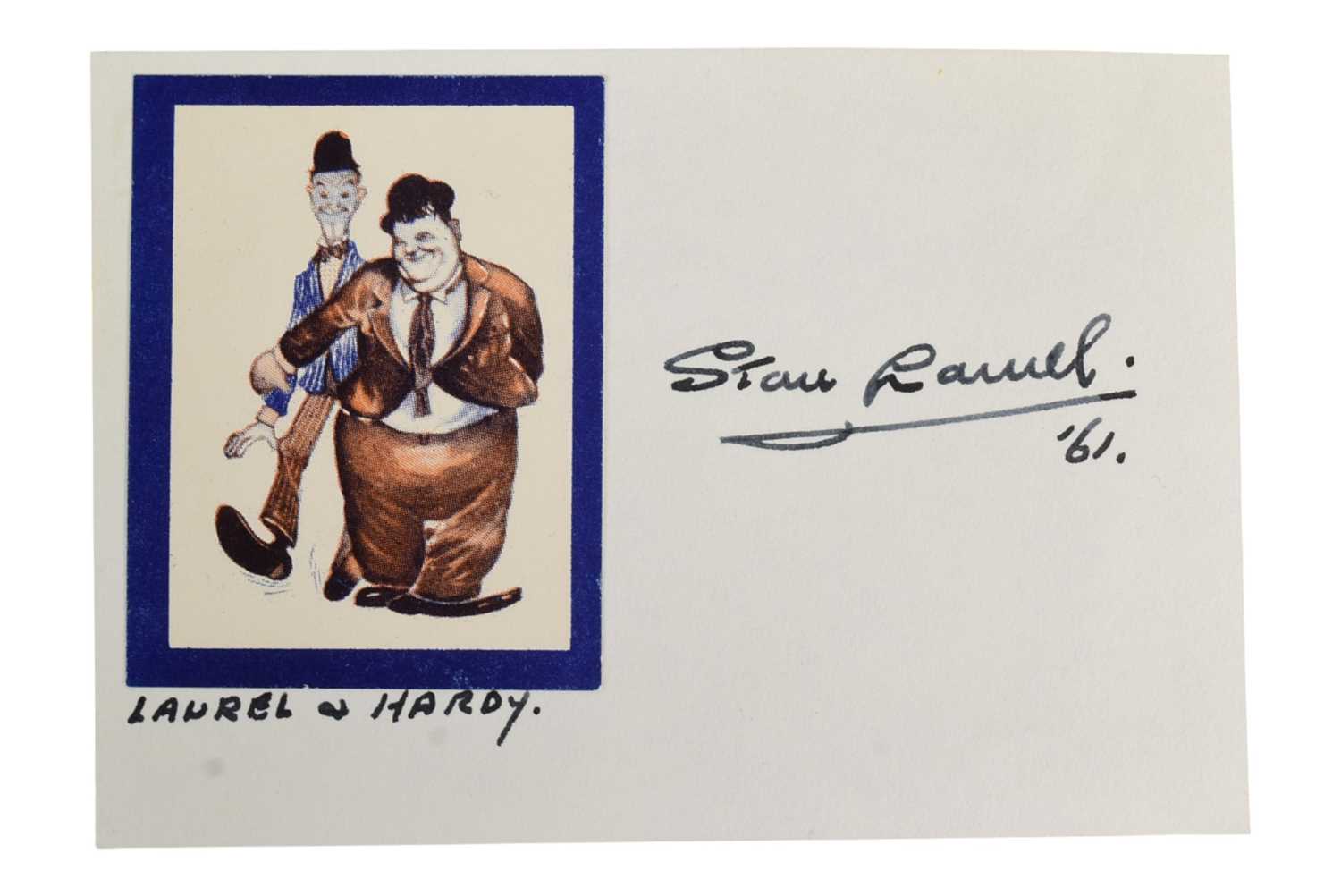 Lot 92 - STAN LAUREL (LAUREL & HARDY) - VINTAGE AUTOGRAPHED CARD