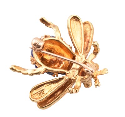 Lot 6 - 18CT GOLD RUBY & ENAMEL BUMBLE BEE BROOCH PIN
