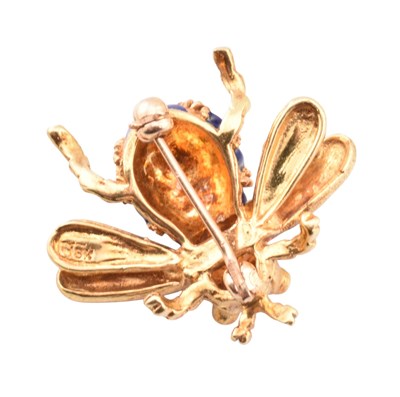 Lot 6 - 18CT GOLD RUBY & ENAMEL BUMBLE BEE BROOCH PIN