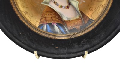 Lot 119 - POSSIBLY LIMOGES 19TH CENTURY HAND PAINTED PORTRAIT PLATE