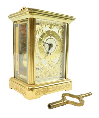 Lot 5 - 20TH CENTURY SWISS GILT METAL CARRIAGE CLOCK BY IGOR CARL FABERGE