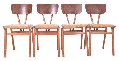 Lot 194 - SET OF FOUR MID CENTURY TEAK AND BENTWOOD DINING CHAIRS