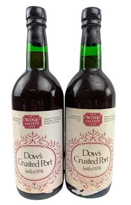 Lot 186 - TWO BOTTLES OF DOW'S CRUSTED PORT BOTTLED 1974 THE WINE SOCIETY