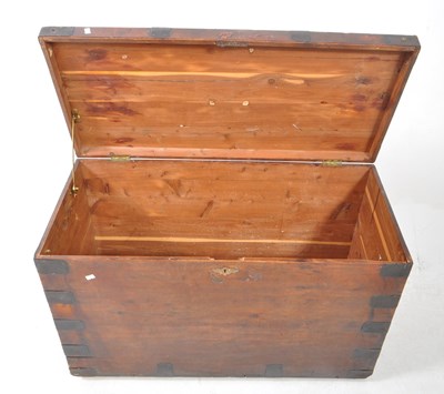 Lot 680 - EARLY 19TH CENTURY CAST IRON BOUND STEAMER TRAVEL TRUNK