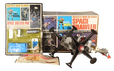 Lot 570 - RETRO TOYS - SPACE CRAWLER & SPACE SHELTER PAK - MATTEL'S MAN IN SPACE