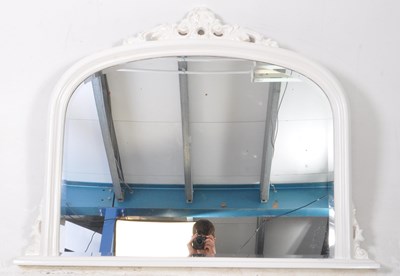 Lot 1012 - VICTORIAN 19TH CENTURY PAINTED OVERMANTEL MIRROR
