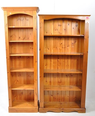 Lot 675 - 20TH CENTURY COUNTRY PINE FREE STANDING BOOKCASES