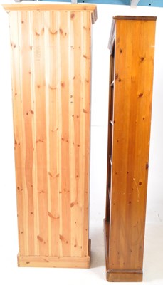 Lot 675 - 20TH CENTURY COUNTRY PINE FREE STANDING BOOKCASES