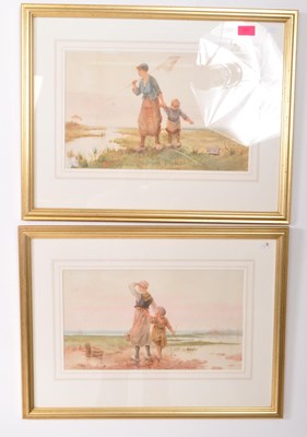 Lot 743 - A POISSON 19TH CENTURY RETURN OF THE FISHERMAN, SIGNED