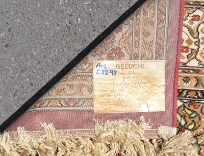 Lot 631 - VINTAGE BELUCHI SILK & WOOL CARPET FLOOR RUG