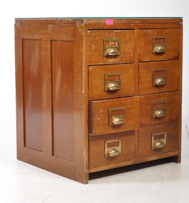 Lot 726 - VINTAGE MID CENTURY EIGHT DRAWER PEDESTAL INDEX CABINET