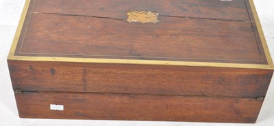 Lot 673 - 19TH CENTURY VICTORIAN ROSEWOOD & BRASS WRITING SLOPE