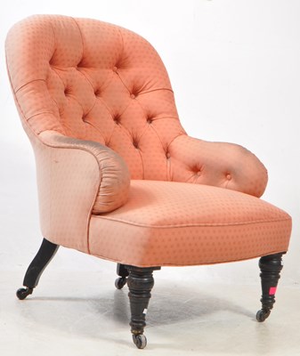 Lot 731 - VICTORIAN MAHOGANY ARMCHAIR IN HOWARD & SONS MANNER