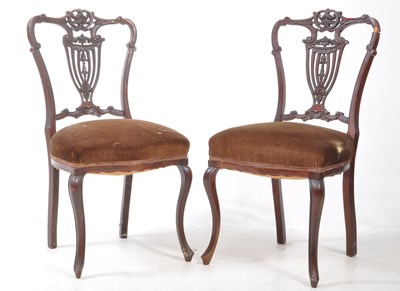 Lot 788 - LATE 19TH CENTURY VICTORIAN CARVED DINING SALON CHAIRS