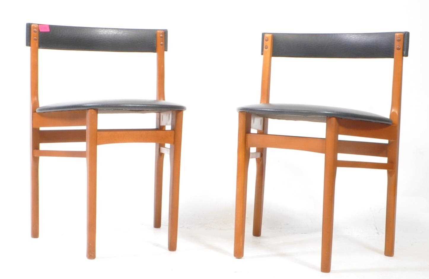 Lot 590 - PAIR OF LATE 20TH CENTURY MCINTOSH BLACK LEATHERETTE RETRO CHAIRS