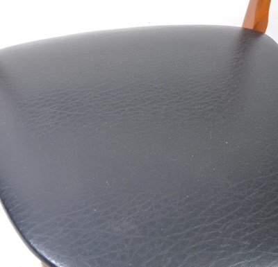 Lot 590 - PAIR OF LATE 20TH CENTURY MCINTOSH BLACK LEATHERETTE RETRO CHAIRS