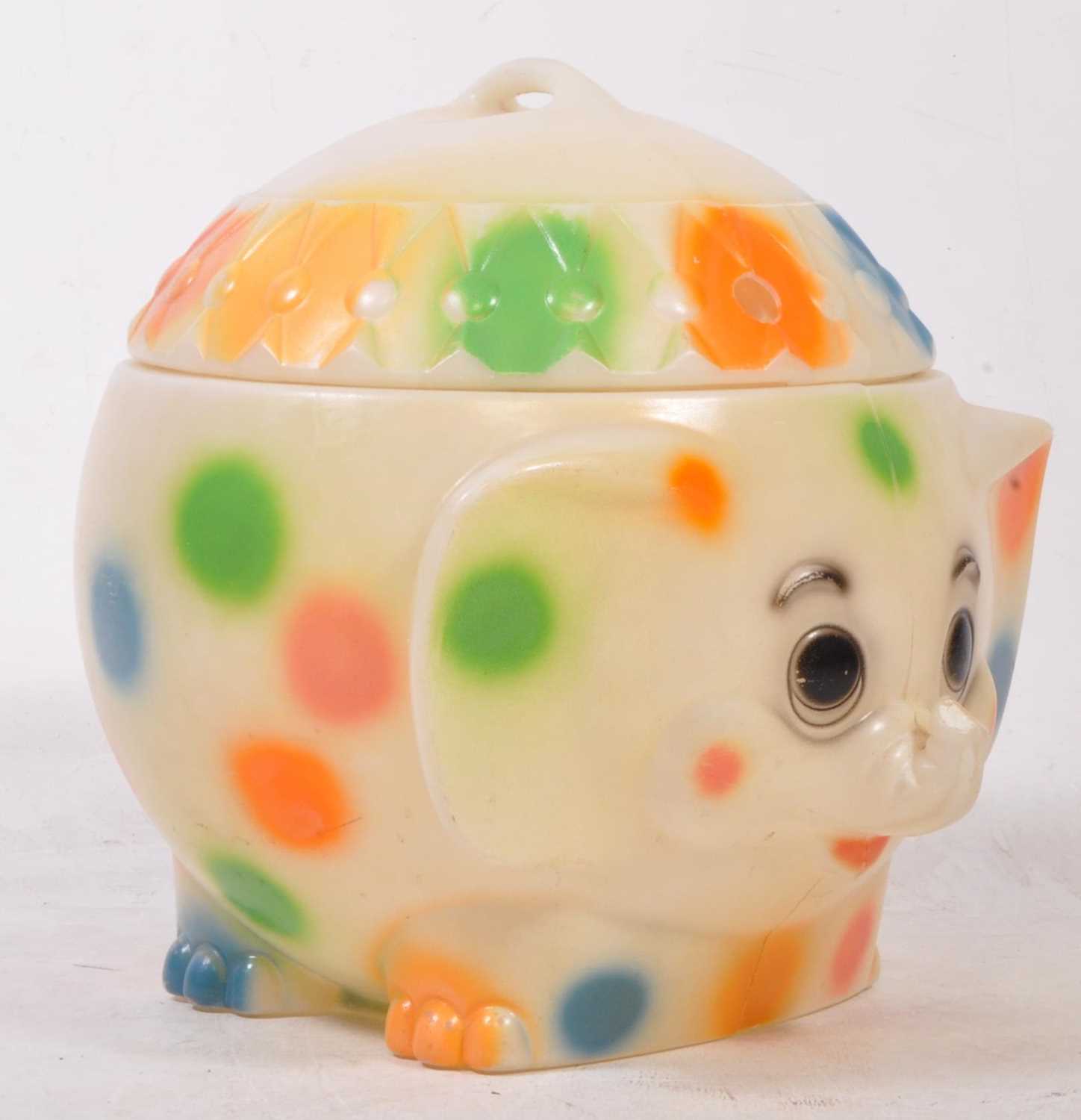 Lot 582 - 1960S RETRO ELEPHANT SHAPED LIDDED TOY BASKET