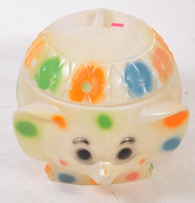 Lot 582 - 1960S RETRO ELEPHANT SHAPED LIDDED TOY BASKET