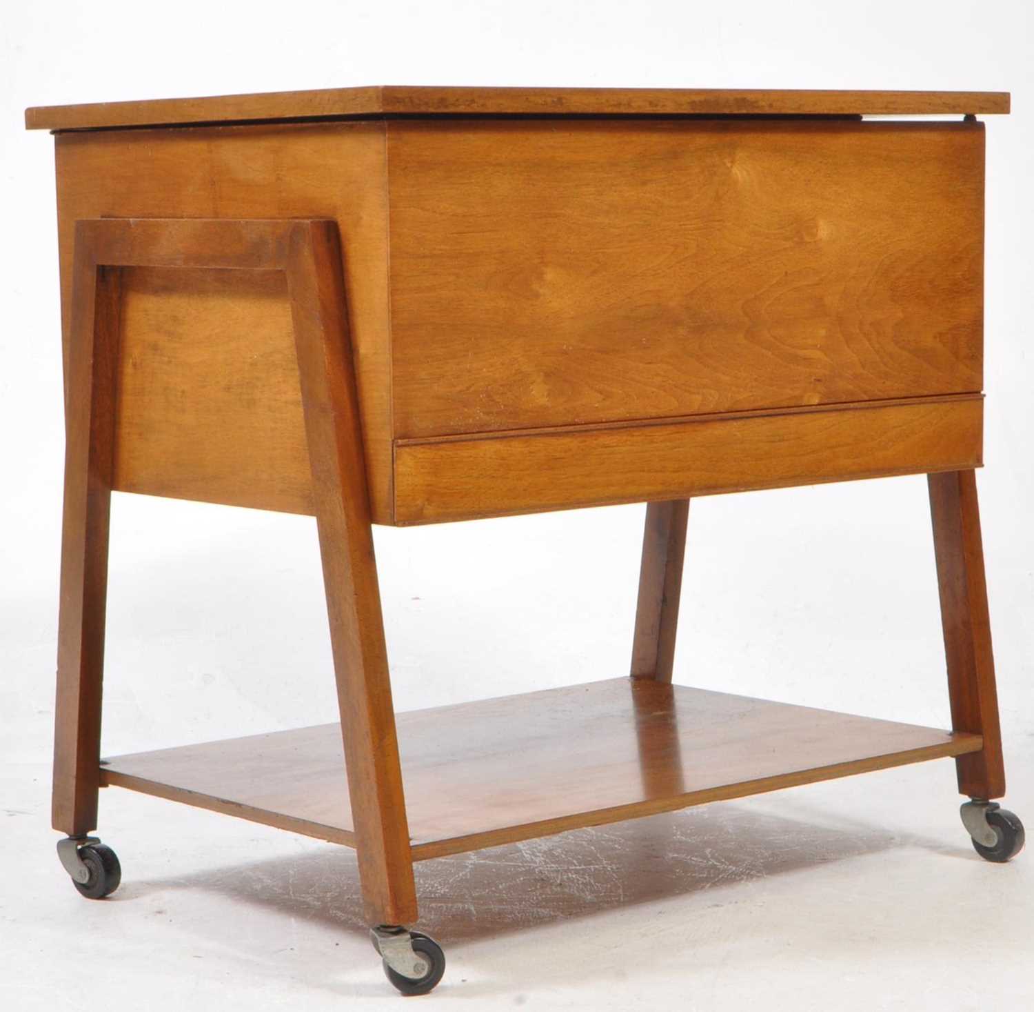 Lot 592 - ARNOLD MID CENTURY TEAK SEWING BOX