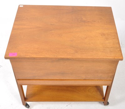 Lot 592 - ARNOLD MID CENTURY TEAK SEWING BOX
