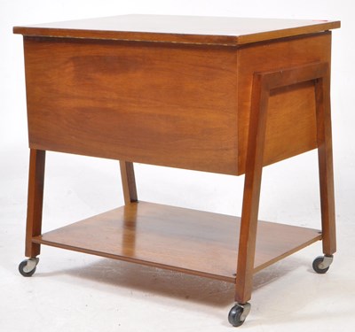 Lot 592 - ARNOLD MID CENTURY TEAK SEWING BOX