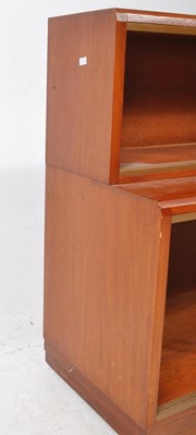 Lot 571 - MID CENTURY TEAK TWO TIER BARRISTER'S STACKING BOOKCASE