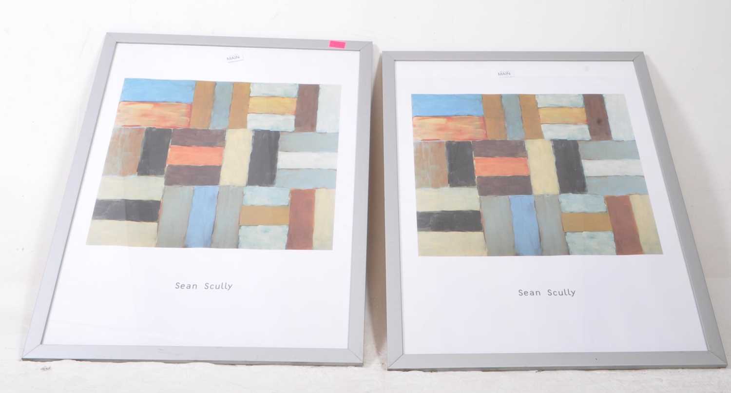 Lot 613 - SEAN SCULLY - TWO MODERNIST FRAMED AND GLAZED PRINTS