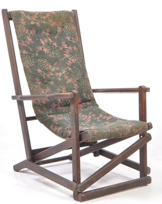 Lot 746 - EARLY 20TH CENTURY ARTS & CRAFTS FOLDING STEAMER CHAIR