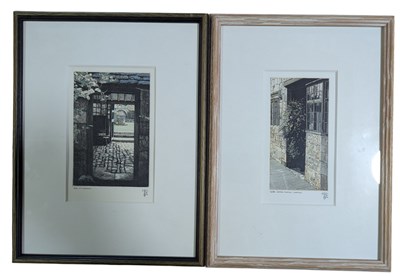 Lot 64 - ANTHONY R. DAWSON - TWO HAND COLOUR ETCHIGS OF CAMPDEN & SNOWSHILL - FRAMED & GLAZED