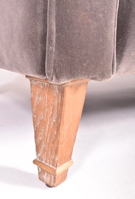 Lot 560 - 20TH CENTURY GREY VELVET CHESTERFIELD THREE SEATER SOFA