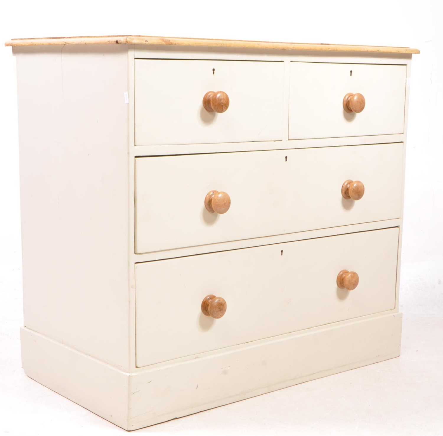 Lot 638 - VICTORIAN 19TH CENTURY PAINTED CHEST OF DRAWERS