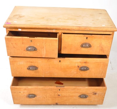 Lot 639 - VICTORIAN 19TH CENTURY PINE CHEST OF DRAWERS