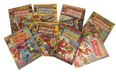 Lot 595 - COMICS - VINTAGE MARVEL CAPTAIN BRITAIN COMICS NO 1-9