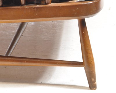 Lot 571 - ERCOL JUBILEE RANGE MID CENTURY BEECH THREE SEATER SOFA