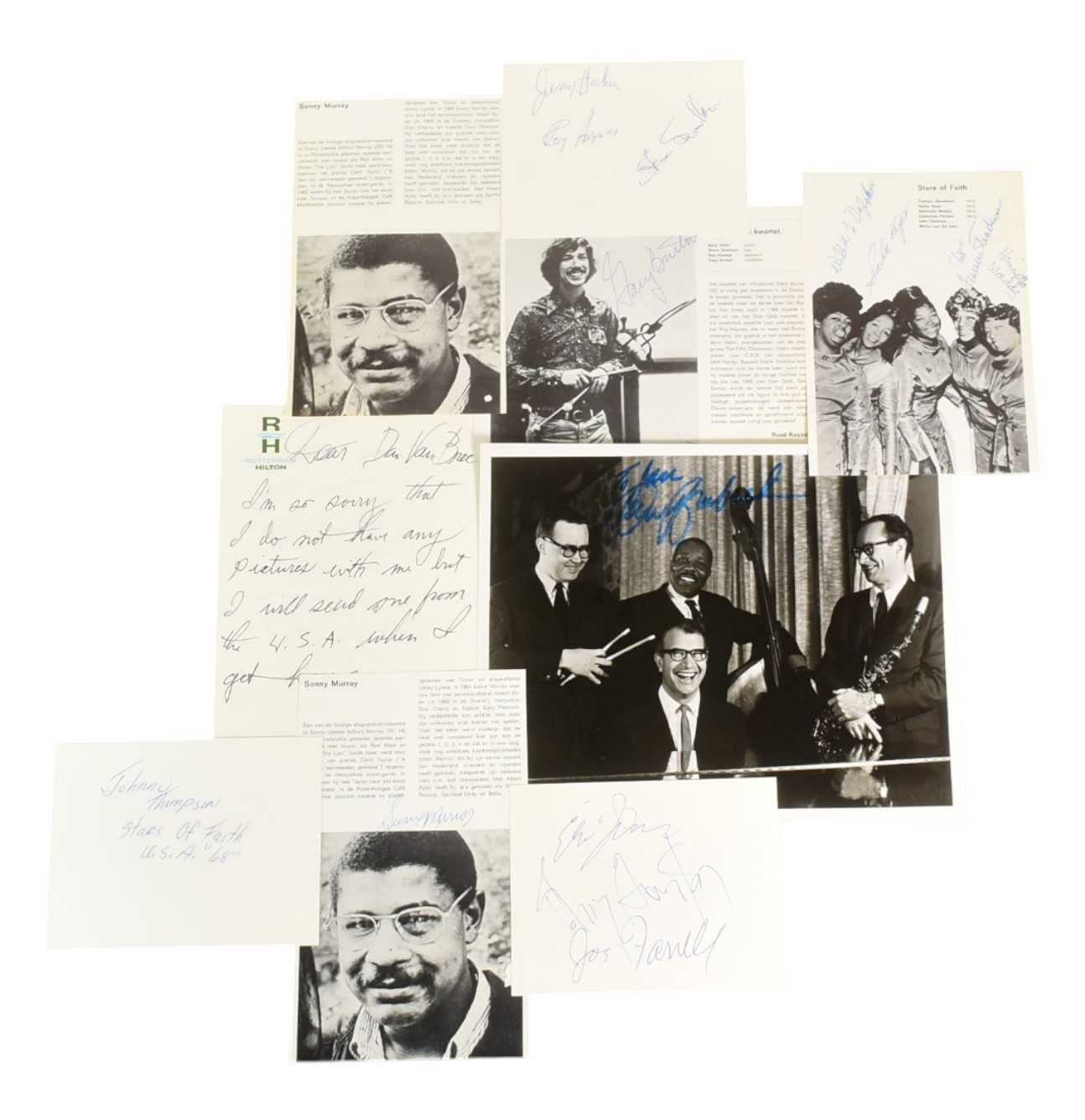 Lot 20 - JAZZ / BLUES - COLLECTION OF VINTAGE AUTOGRAPHS
