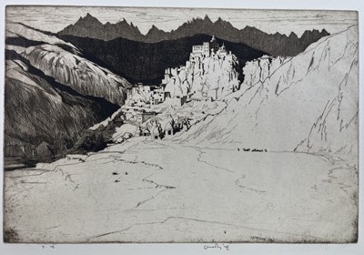 Lot 480 - ERNEST STEPHEN LUMSDEN - LAMAYURU - 1921 DRYPOINT ETCHING