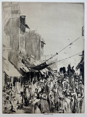Lot 525 - ERNEST STEPHEN LUMSDEN - BAZAAR, JODHPUR - DRYPOINT ETCHING