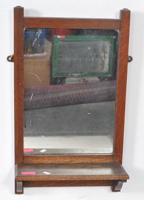 Lot 704 - VICTORIAN 19TH CENTURY OAK WALL MIRROR