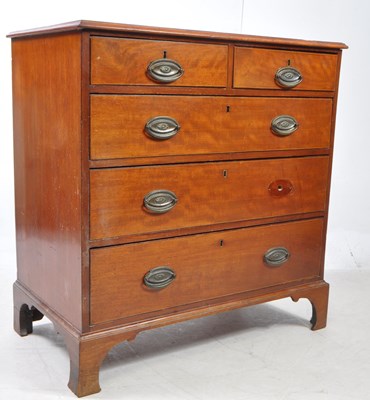 Lot 700 - 19TH CENTURY GEORGE III CHEST OF DRAWERS