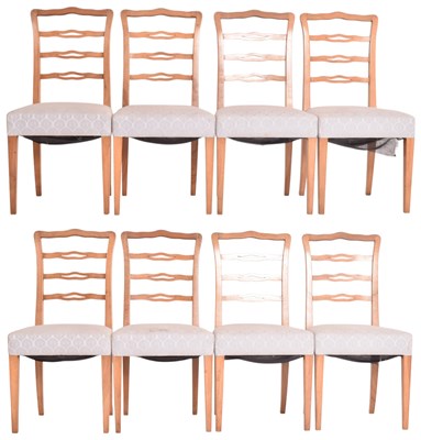 Lot 736a - HOUSE OF GORI - 1930S ITALIAN WALNUT SET OF EIGHT DINING CHAIRS