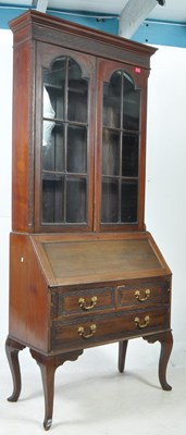 Lot 705 - EDWARDIAN CHINESE CHIPPENDALE MAHOGANY BUREAU