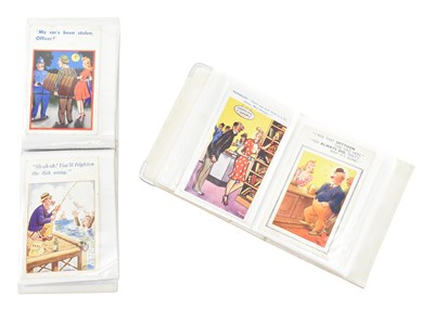 Lot 174 - COMIC POSTCARDS - COLLECTION OF APPROX 115 CARDS IN TWO ABLUMS