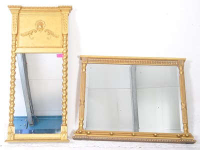 Lot 1050 - TWO GILT REGENCY REVIVAL MANTEL MIRRORS