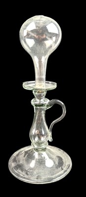 Lot 118 - 19TH CENTURY BLOWN GLASS LACEMAKER'S OIL LAMP